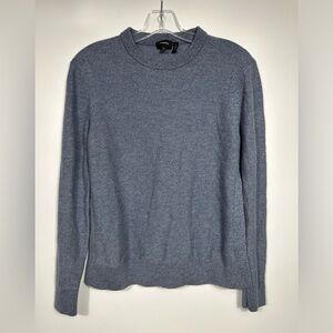 Theory Merino Wool Blend Blue Fitted Formal Crewneck Sweater Size XL
